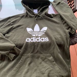 Men’s large adidas army green hoodie sweatshirt.